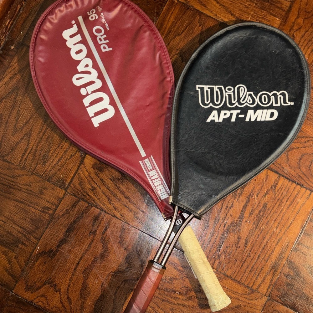 Wilson Pro and APT-MID Tennis Rackets - Burgundy and Black